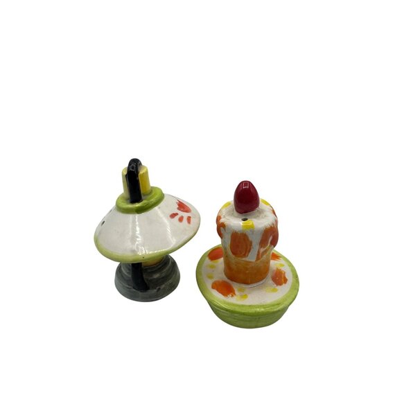 Vintage Ceramic Salt & Pepper Shakers Hand-Painted Candle & Lantern Design - Picture 5 of 6